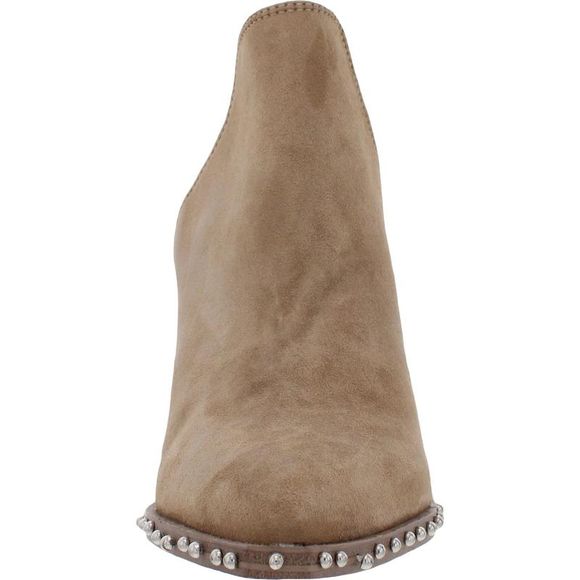 Steve Madden Womens Atlas Taupe Suede Studded Pointed Toe Booties Shoes NWT - Picture 3 of 3